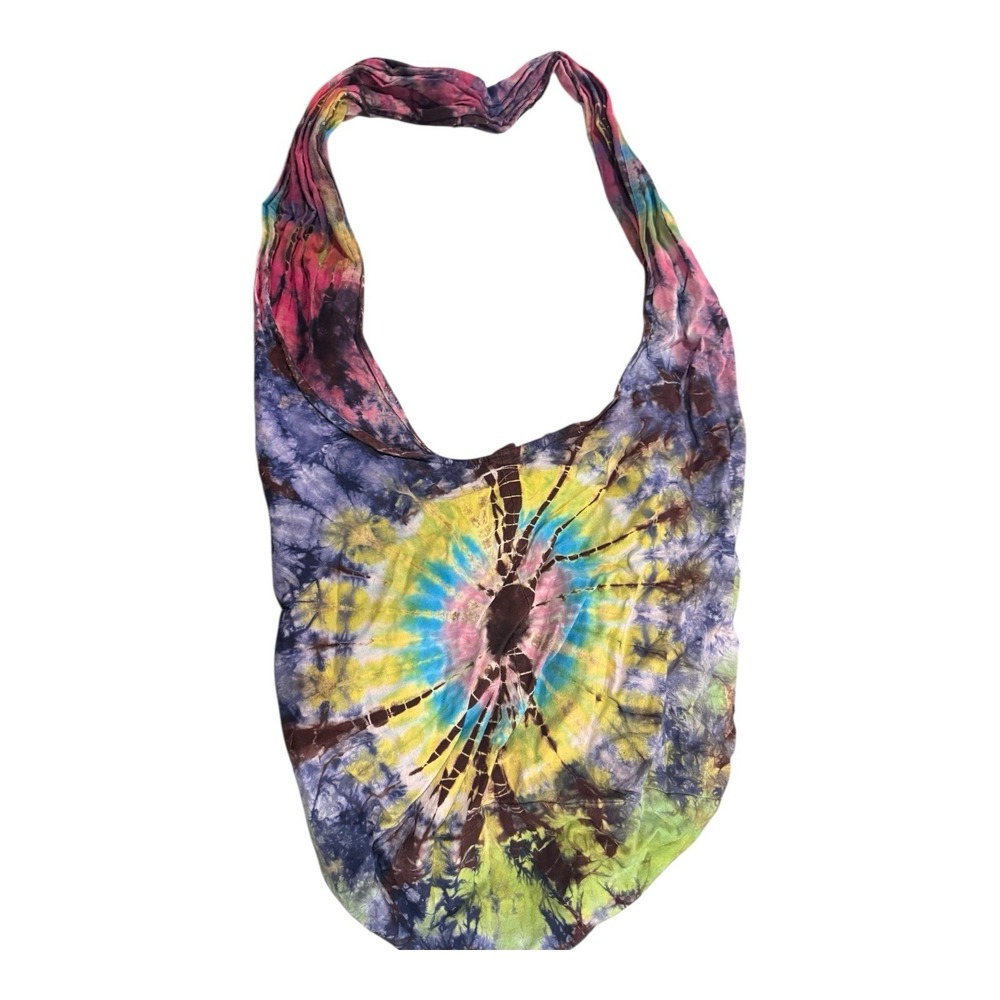 Kathmandu Imports Handmade Tye-Dye Peace Hippie Sling Crossbody Bag